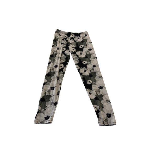 Agnes & Dora Floral Leggings - Size Large - Black and White - EUC - Picture 2 of 5